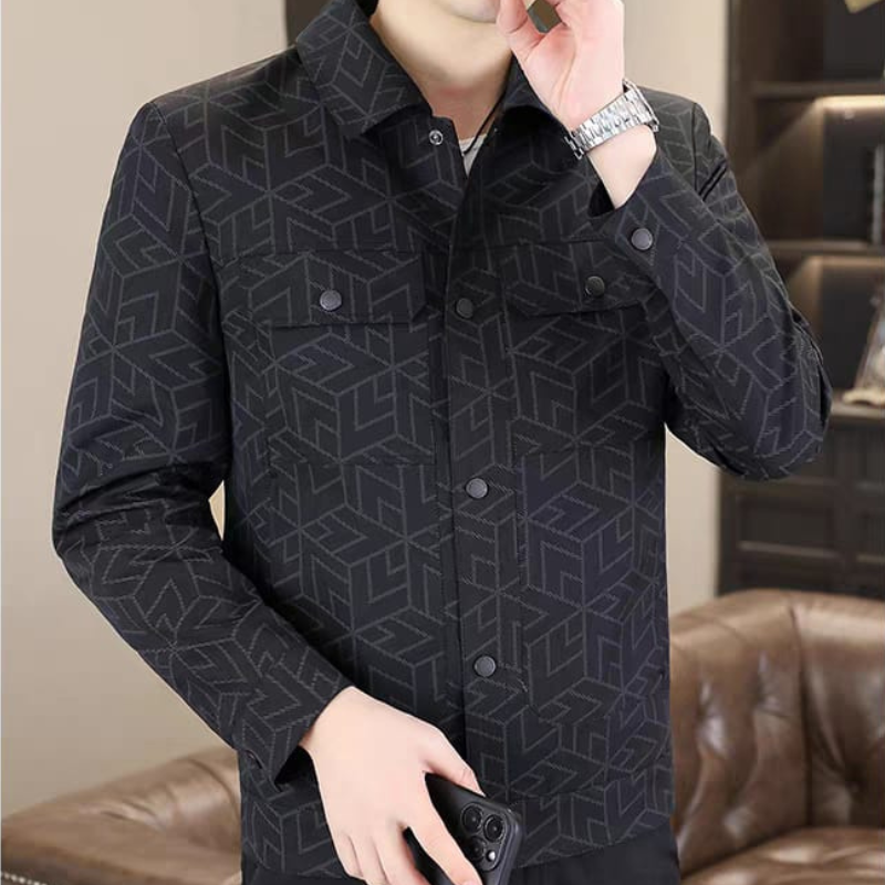 Jaket Kasual Geometris