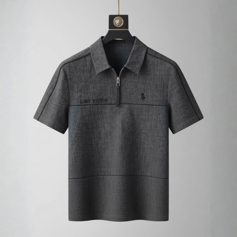 Kemeja Polo Zip Kekinian