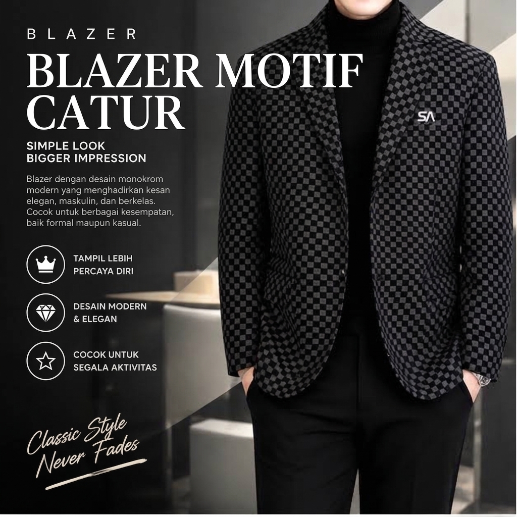 BLAZER MOTIF CATUR