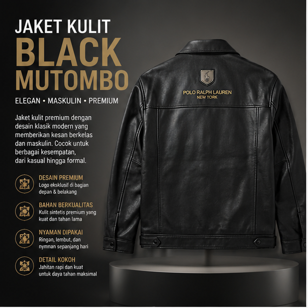Jaket Kulit Black Mutombo