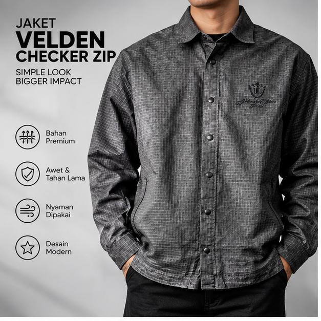 JAKET VELDEN CHECKER ZIP
