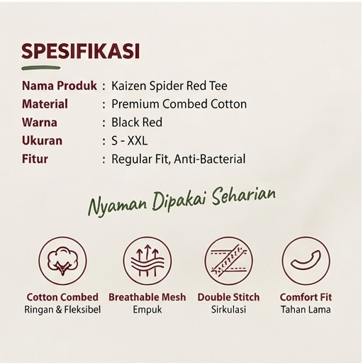 Kaos Kaizen Spider Red Tee - 3