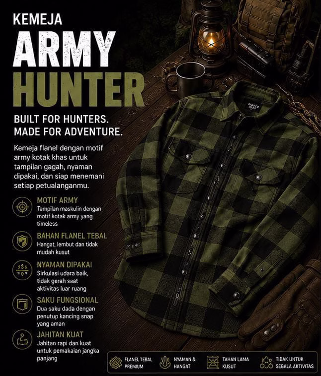 Kemeja Army Hunter