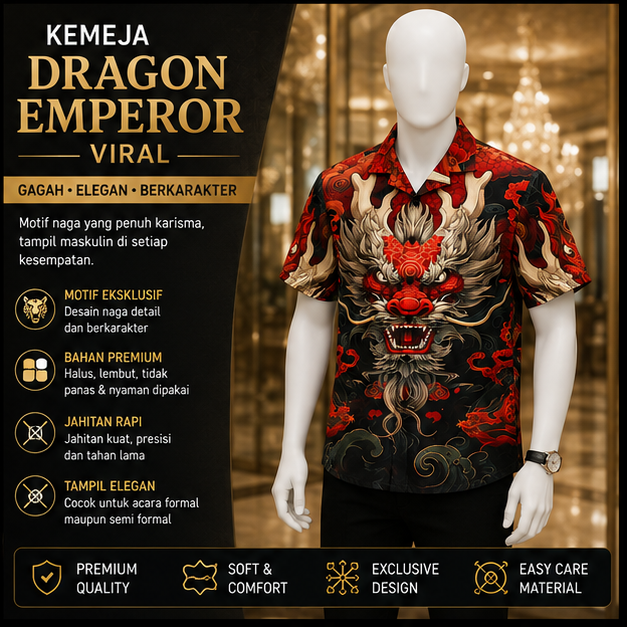 Kemeja Dragon Emperor Viral