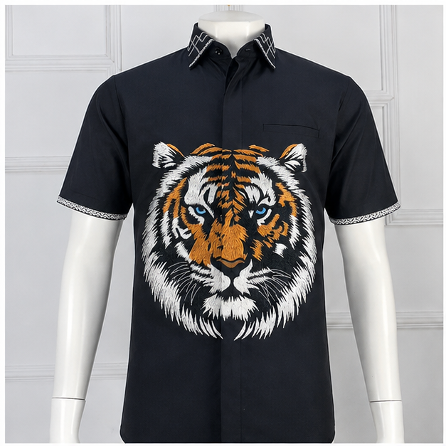 KEMEJA HITAM AURA TIGER