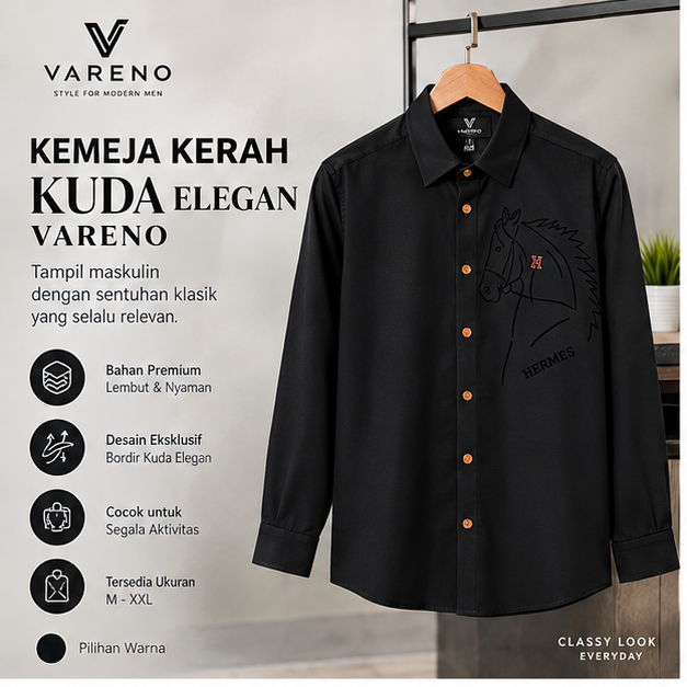 KEMEJA KERAH KUDA ELEGAN VARENO