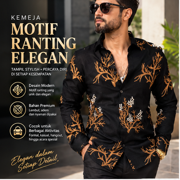 KEMEJA MOTIF RANTING ELEGAN