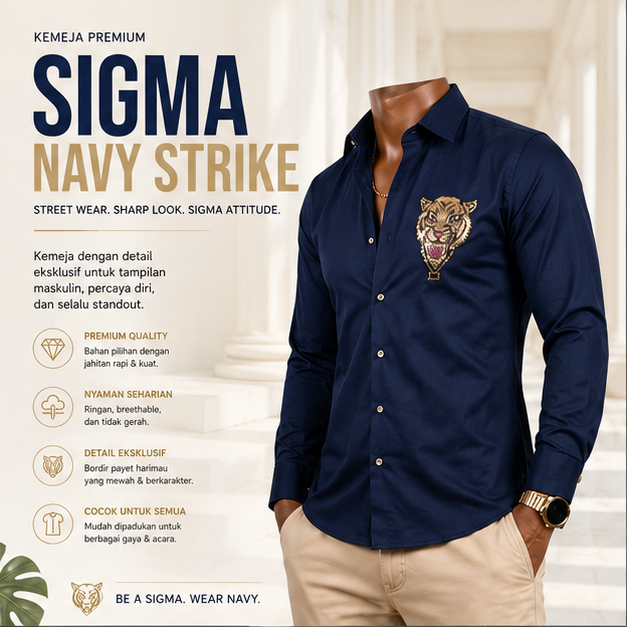 Kemeja Sigma Navy Strike