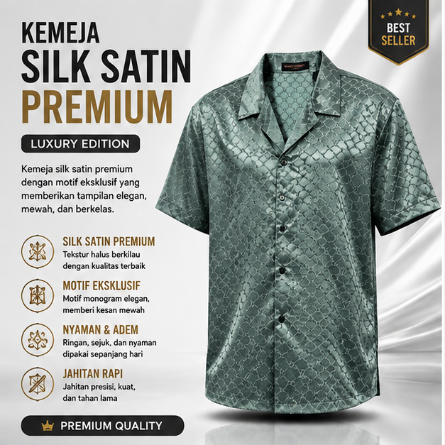 KEMEJA SILK SATIN PREMIUM