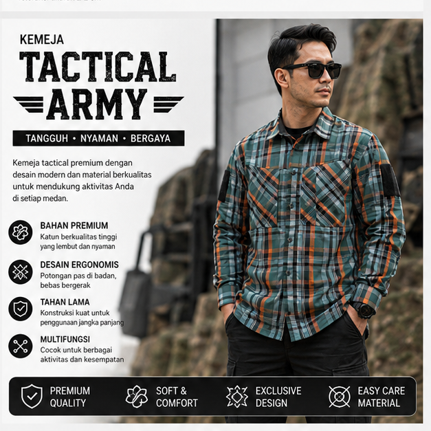 Kemeja Tactical Army