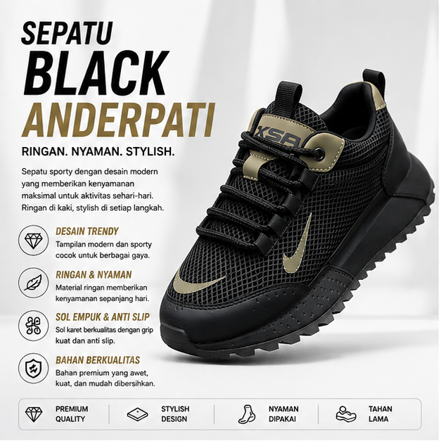 Sepatu Black Anderpati