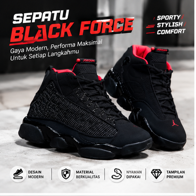 Sepatu Black Force