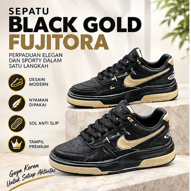 Sepatu Black Gold Fujitora