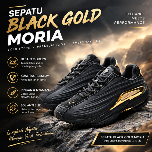 Sepatu Black Gold Moria