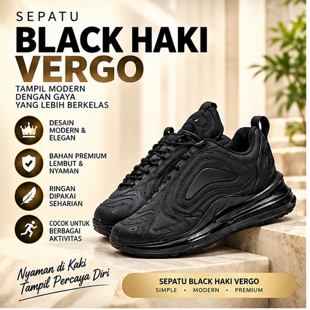 Sepatu Black Haki Vergo