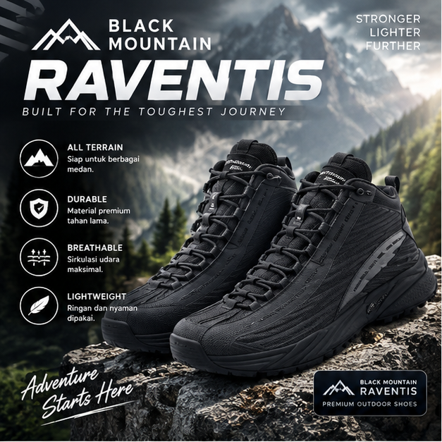 Sepatu Black Mountain Raventis