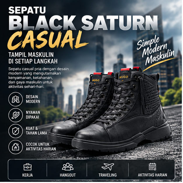 Sepatu Black Saturn Casual