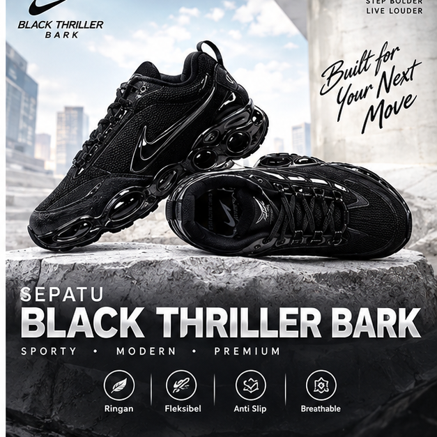 Sepatu Black Thriller Bark