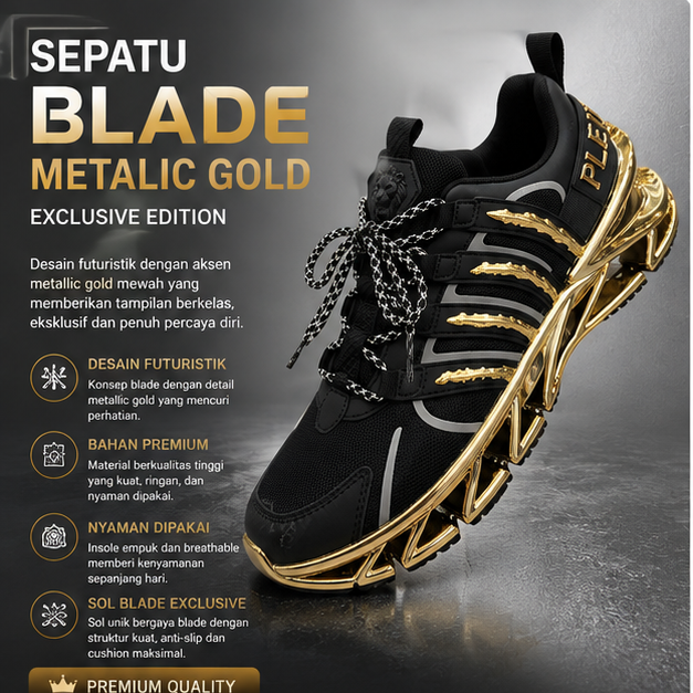 SEPATU BLADE METALIC GOLD