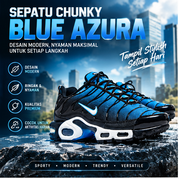Sepatu Chunky Blue Azura