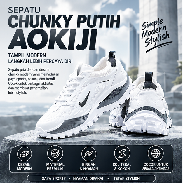 SEPATU CHUNKY PUTIH AOKIJI