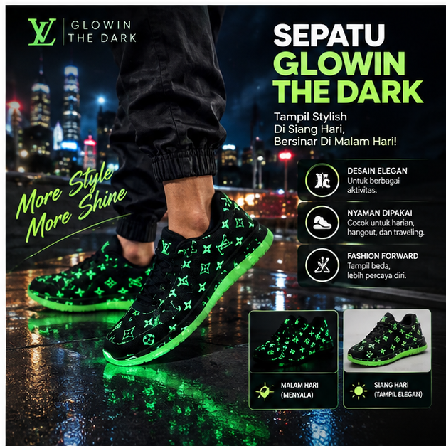 Sepatu Glowin The Dark