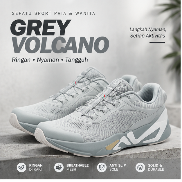 Sepatu Grey Volcano