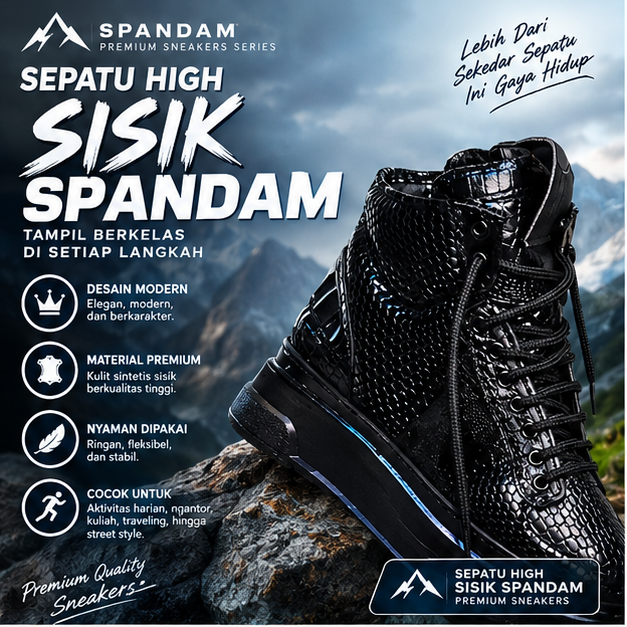 Sepatu High Sisik Spandam