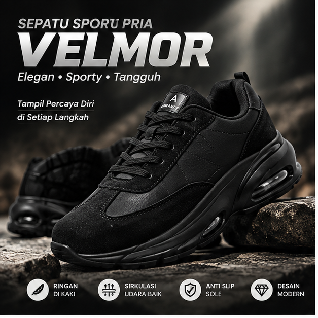 Sepatu Hitam Velmor