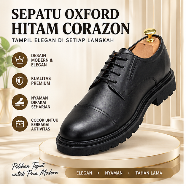 Sepatu Oxford Hitam Corazon
