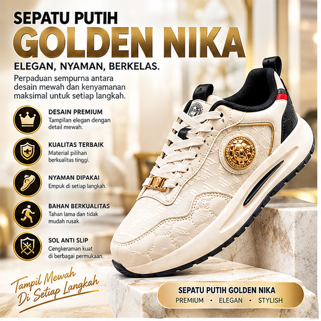 SEPATU PUTIH GOLDEN NIKA