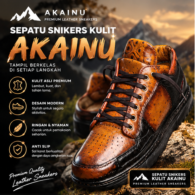 Sepatu Sneakers Kulit Akainu