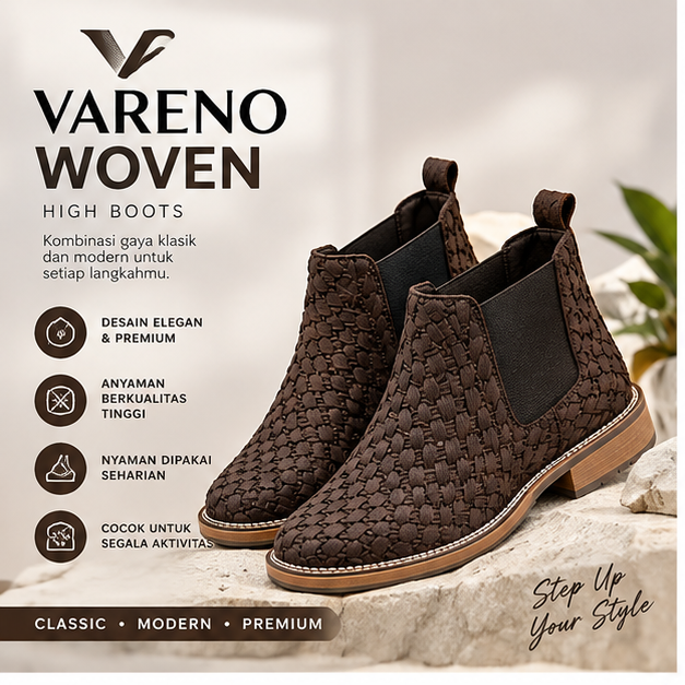 Sepatu Tinggi Vareno Woven