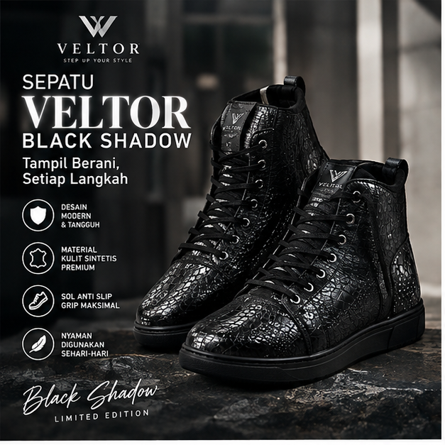 SEPATU VELTOR BLACK SHADOW