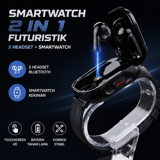 Smartwatch 2 in 1 Futuristik