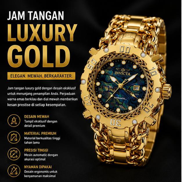 Jam Tangan Luxury Gold