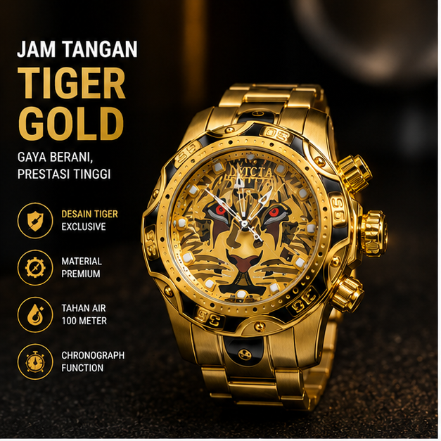 Jam Tangan Tiger Gold